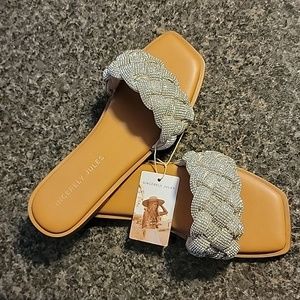 Rhinestone slide sandals